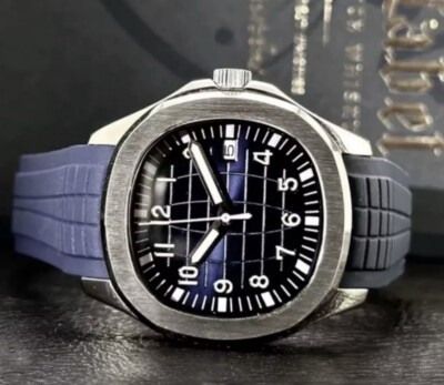 Custom 40mm  Aqua  Style Blue Dial Mod Watch w/ NH35 Automatic