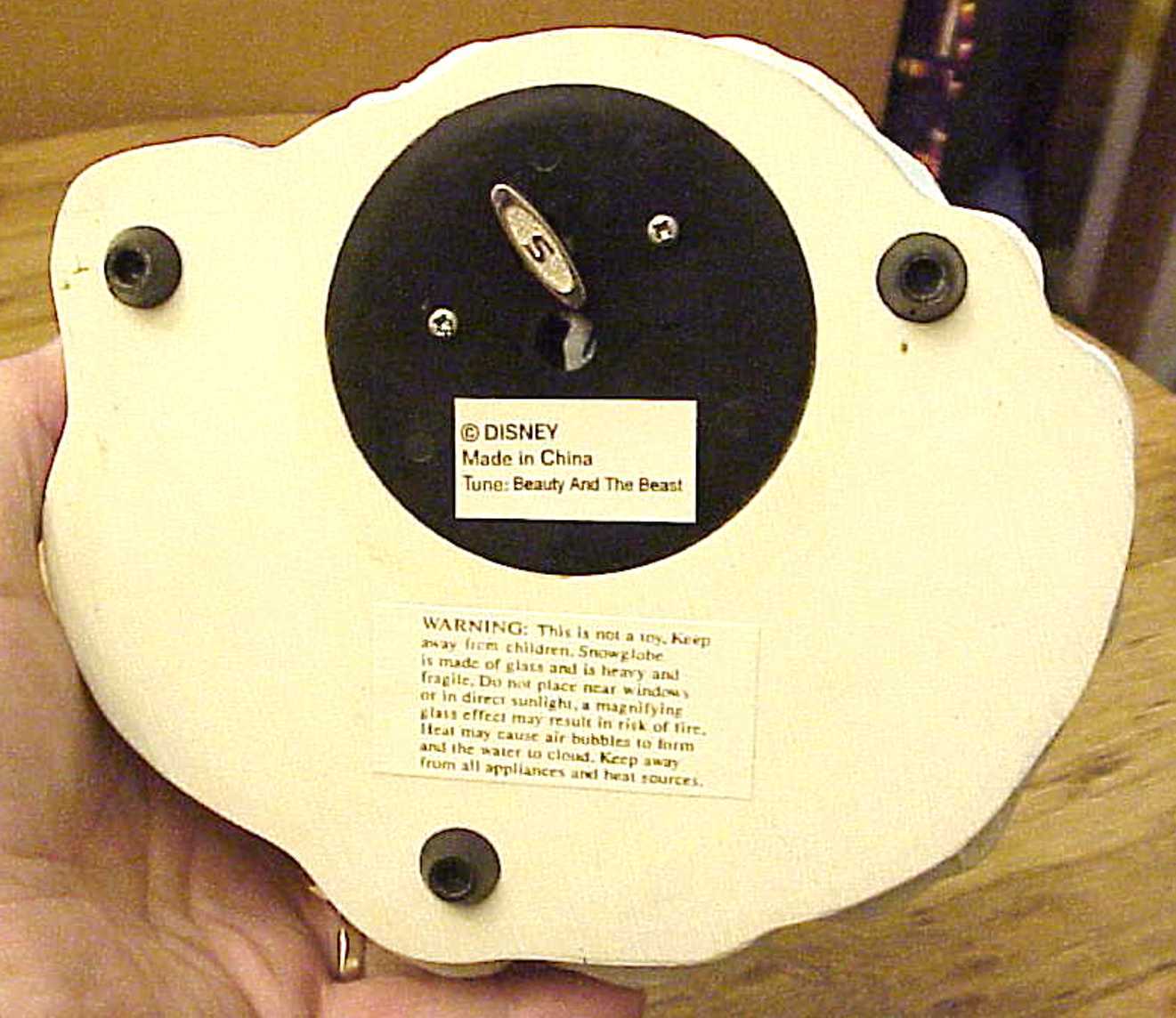 Disney Beauty and the Beast Castle Winter Ice Skating Snow Globe ~ Fast Shipping