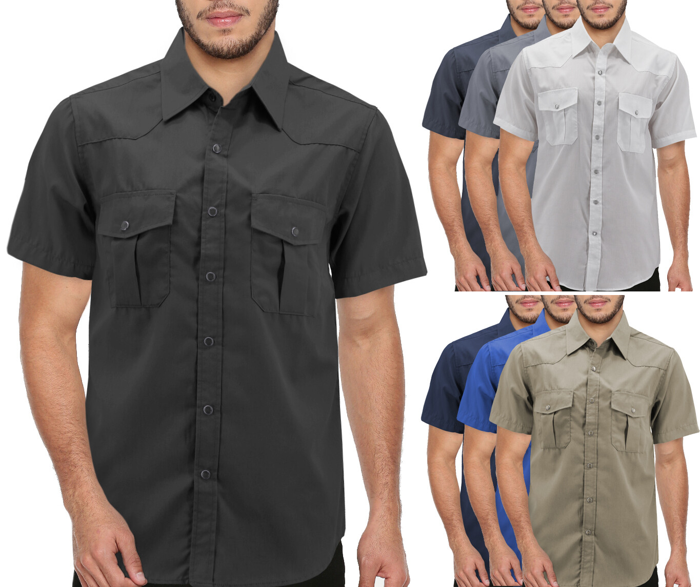 

Мужская повседневная ковбойская классическая рубашка с короткими рукавами и жемчугом на пуговицах в стиле вестерн