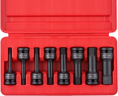 1/2'' Drive Allen Bit Socket Set | 8 Pieces SAE | 1/4'' to 3/4'' Cr-Mo Impact Grade