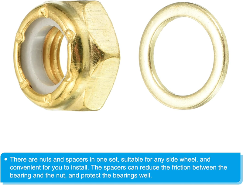 Skateboard Lock Nuts Set Skateboard Truck Axle Washers Spacer Hardware Repair Ki