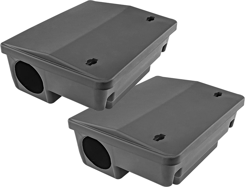 Rodent Control -005-S2  Rat & Mouse Bait Station Trap, Set of 2-Safe for Childre