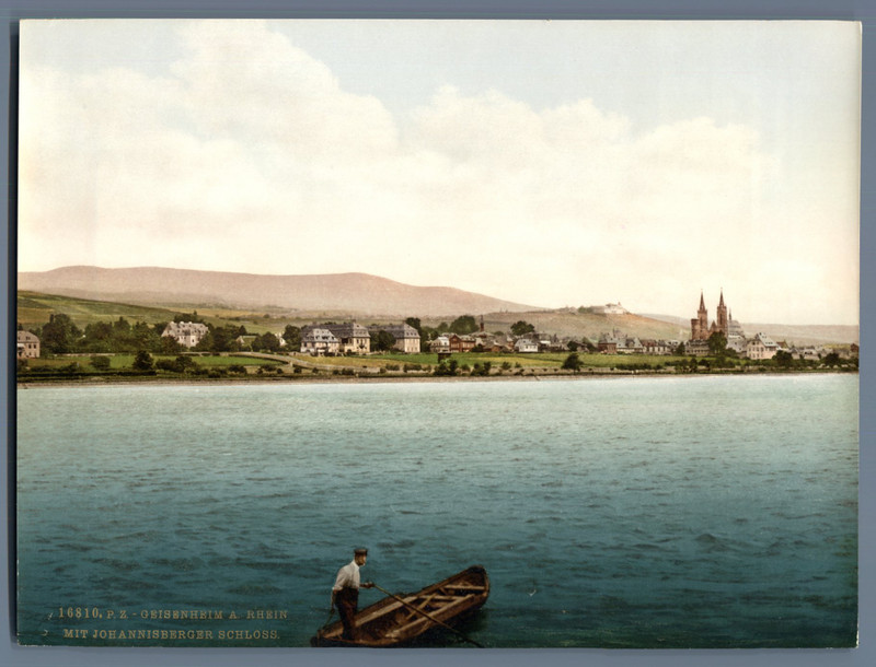 Geisenheim Mit Johannisberger Schloss. Pz Vintage Photochromie, Deutschland Ph