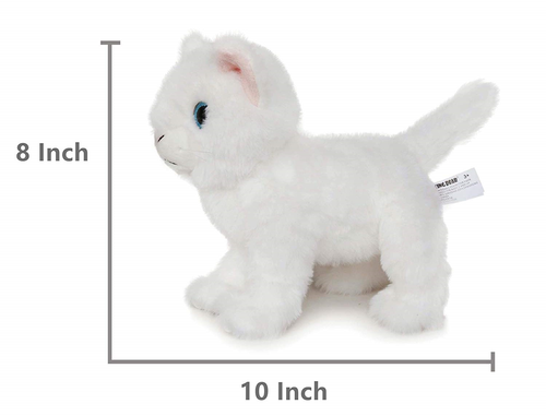 Ice King Bear Cute Big Eyes Cat Stuffed Animal Plush Toy 10 Inches White