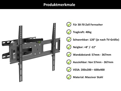 TV Fernseher Wandhalterung A55 für SAMSUNG 55 Zoll GQ55Q950RGTXZG und UE55RU7179