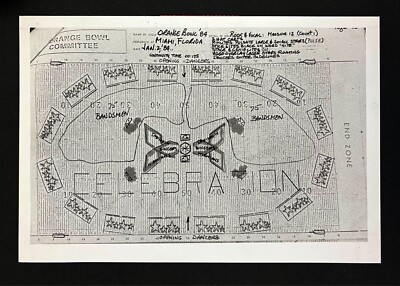 1984 Orange Bowl Halftime Show Schematic Diagram Blueprints Miami FL Press Photo