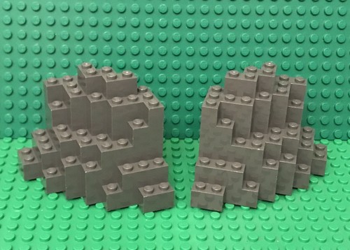 Lego 2 Pieces City Dark Bluish Gray Rock Panel 8x8x6 Medium