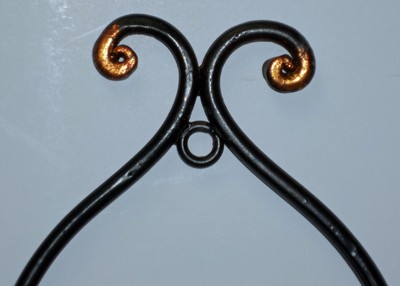 Ganz Metal Two Place Black with Copper Vertical Wall Plate Holder / Rack