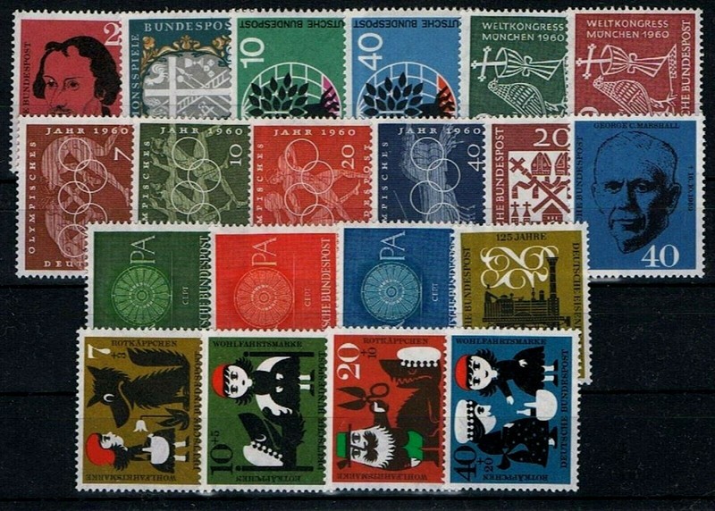 Brd Kompletter Jahrgang 1960 Mi. - Nr. 326 - 345 Postfrisch