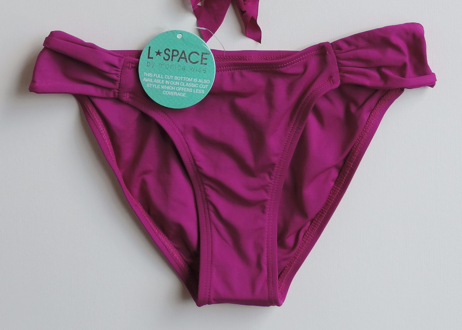 L SPACE FLUTTER BYE FOXY TAB SIDE SWIM BIKINI FULL BOTTOM