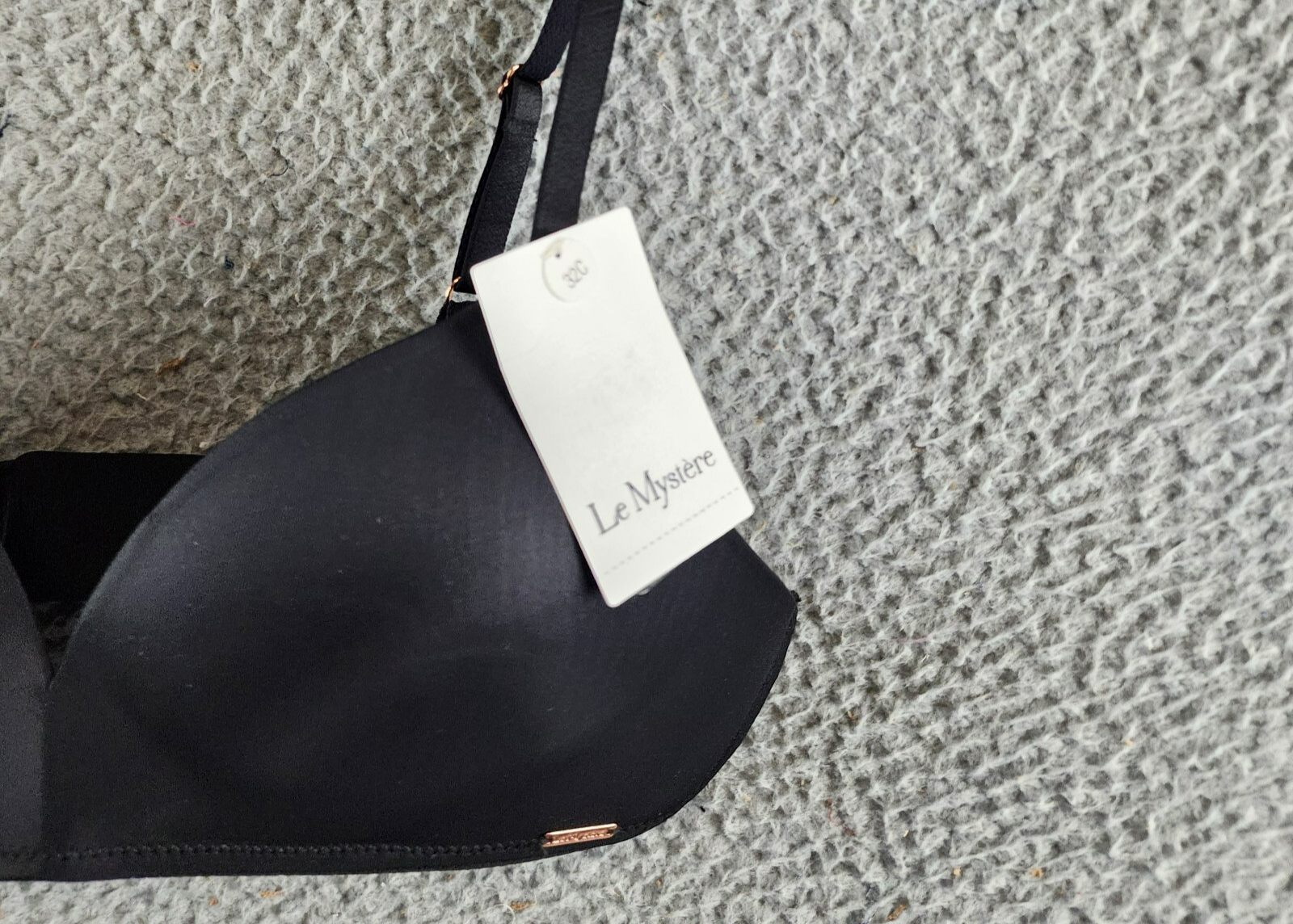 Le Mystère Sheer Seduction Wireless Bra Women's 32C Black Hook & Eye Closure - Picture 4 of 13