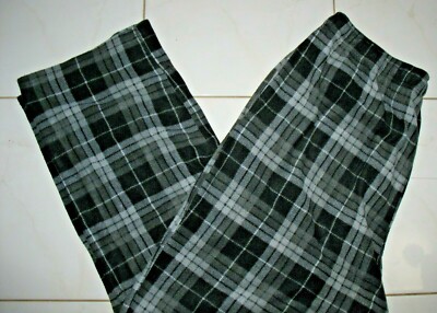 ROYAL CLASS - MEN'S XL -  GRAY PLAID MEN'S MICROFLEECE SLEEP PANT / LOUNGE PANTS