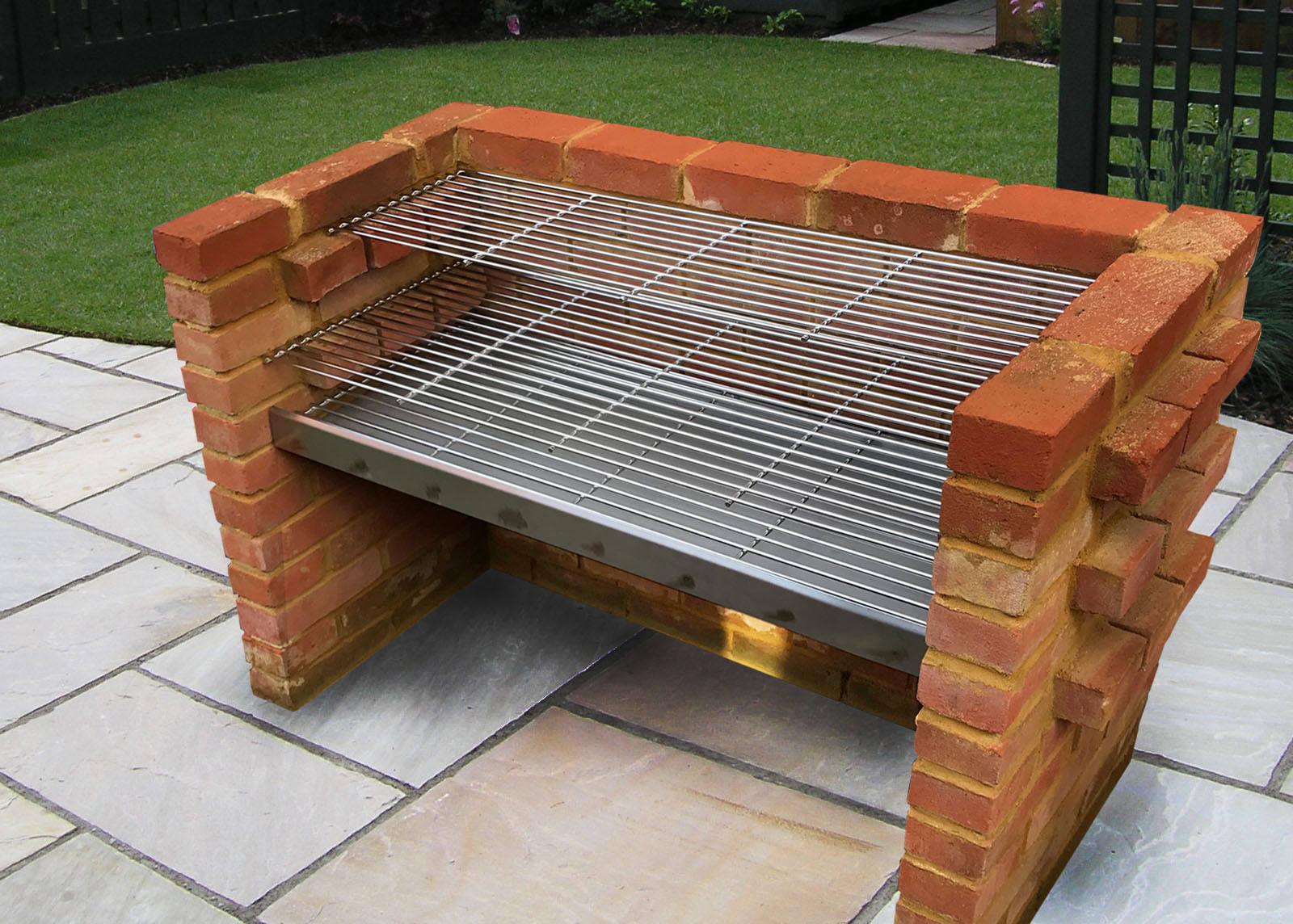 Stainless Steel Heavy Duty DIY Brick Charcoal BBQ Kit