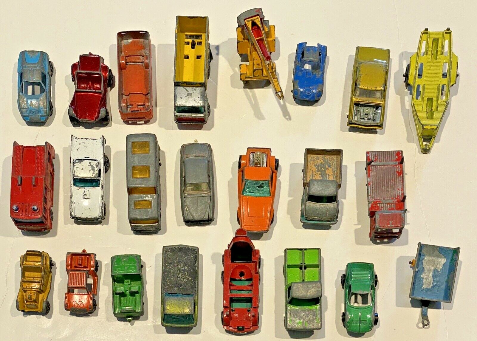 23 ANTIQUE METAL MATCHBOX CARS, TRUCKS AND OTHER MAKES | eBay