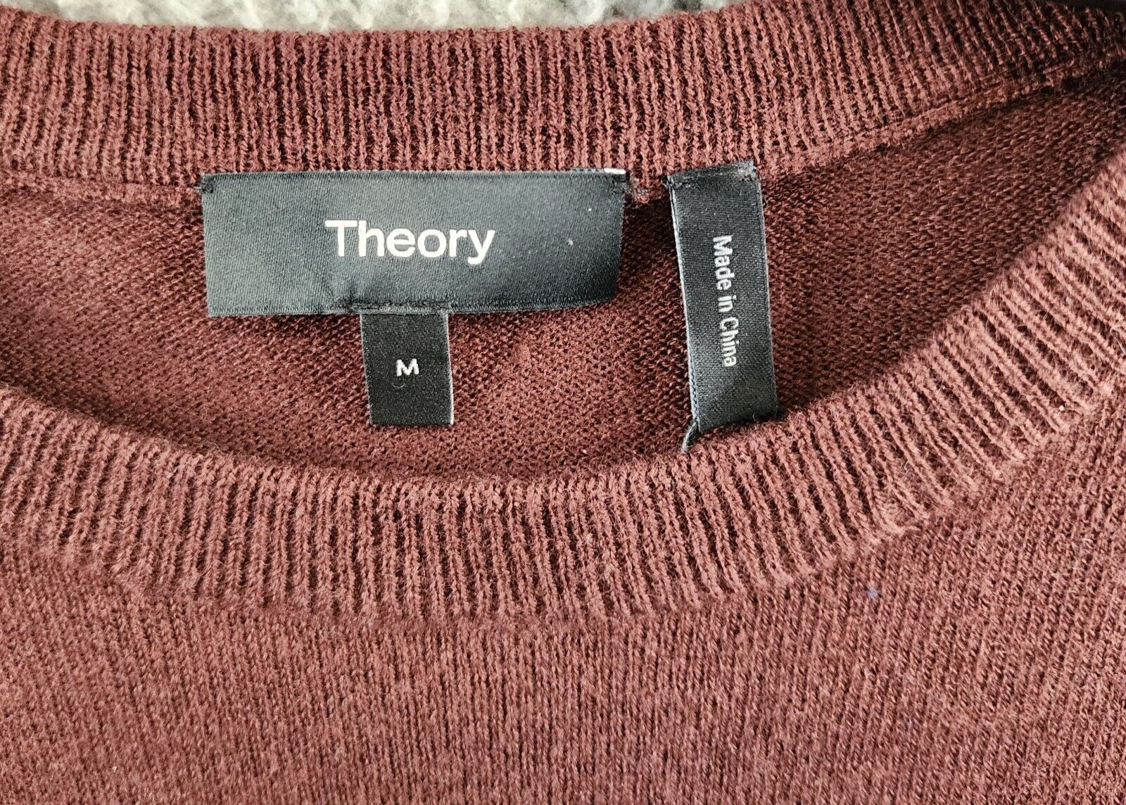 THEORY Riland Harman Merino Wool Blend Pullover Sweater Men's M Chianti Crewneck - Picture 5 of 14