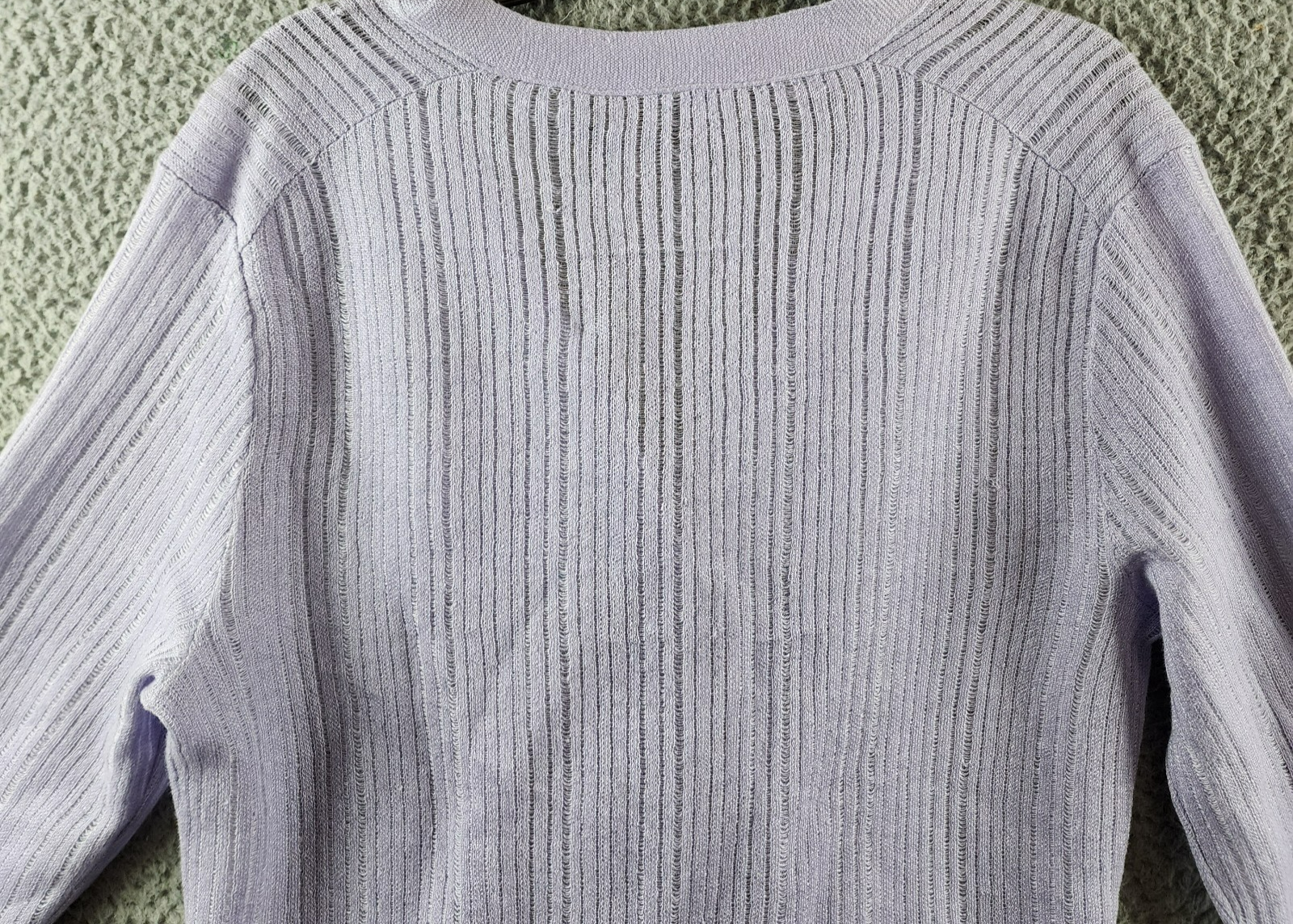 Theory Cropped Cardigan Women's S Soft Iris V-Neck Linen Blend Button Front L/S - Picture 14 of 14