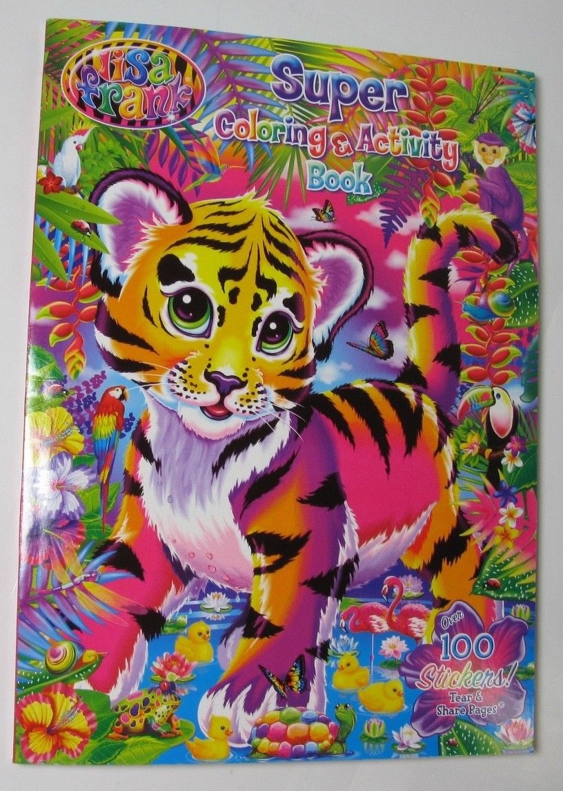 Lisa Frank Super Jumbo Activity And Coloring Books 255 Stickers Lot Of 3, Kids