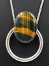 Tigers Eye & 925 Sterling Silver Necklace Fine Statement Jewellery-1.JPG