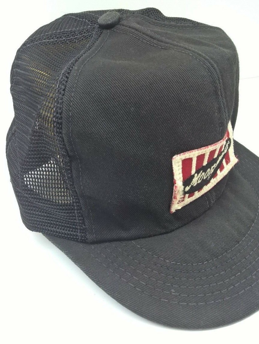 Vintage MoorMan's Hat Cap Black Patch Mesh Snapback Feed Livestock