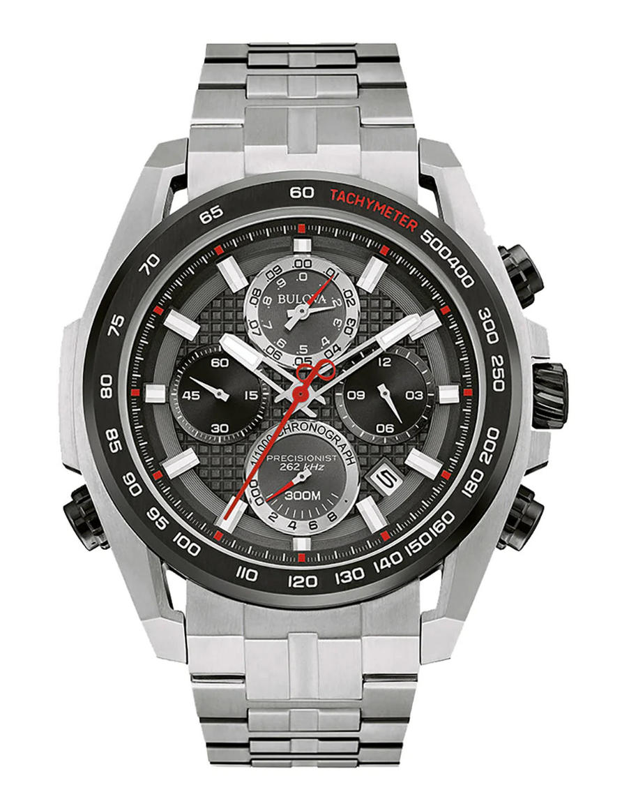 Pre-owned Bulova Precisionist 98b270 Men's Chronograph 262 Khz Stainless Steel Watch