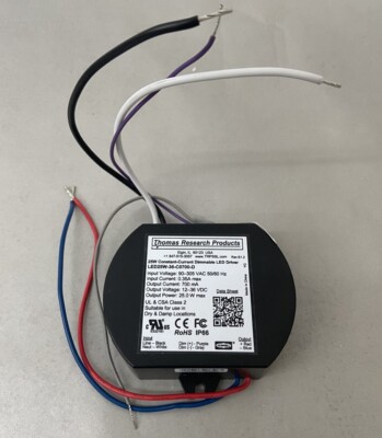 Thomas LED25W-36-C0700-D Constant Current Dimmable LED Driver, 700mA, 12-36VDC