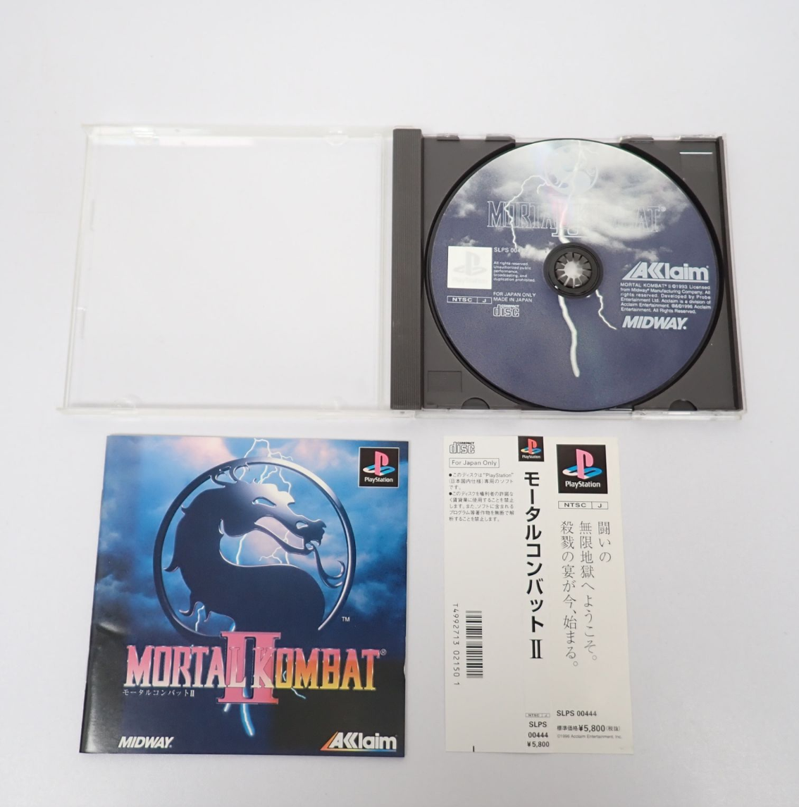 Mortal Kombat 2 II Play Station 1 PS1 Game Software Acclaim
