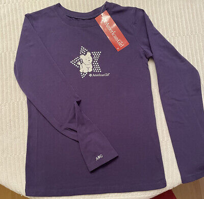 American Girl Size 10 12 Purple top shirt coconut puppy long sleeve