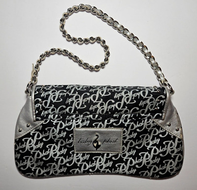 Vintage Baby Phat Silver Black Small Shoulder Handbag Purse Chain Studs Bag