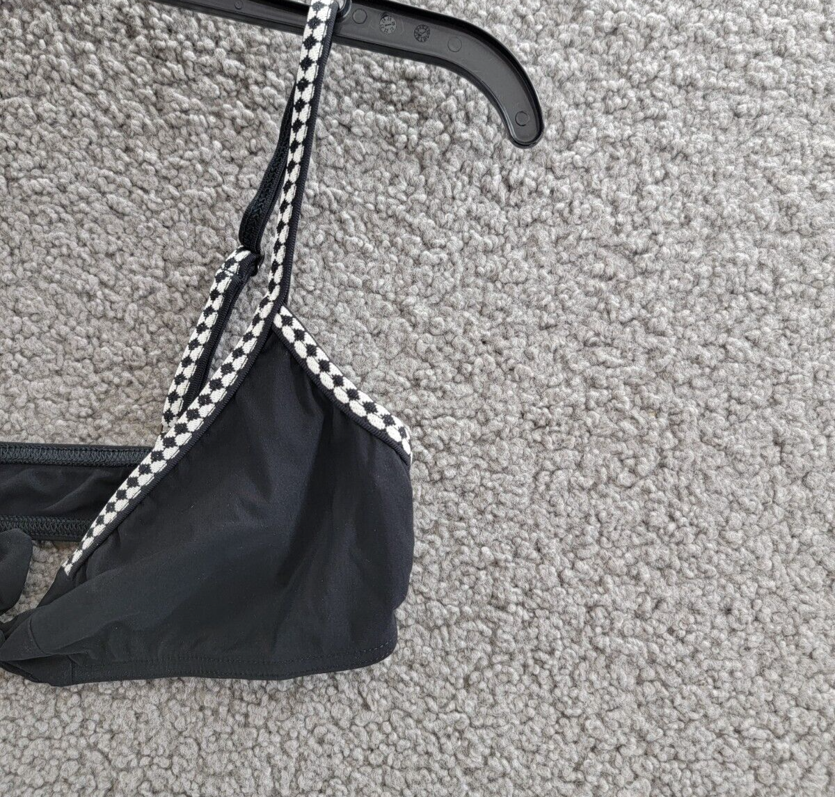 LEMLEM Sara Bikini Top Women's XS Black Jacquard Trim Straps Tie Front Closure - Picture 4 of 15