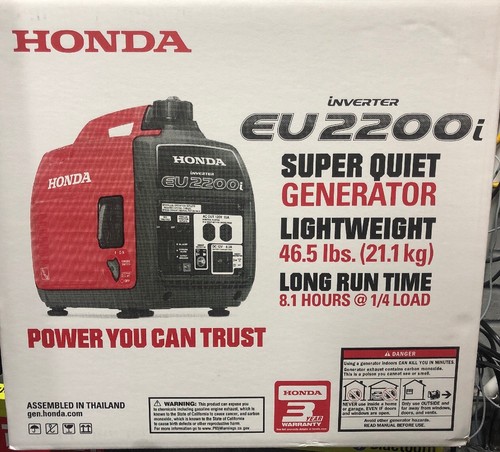 Super Quiet Honda EU2200i 2200 Watt Lightweight Portable Generator w/ Inverter