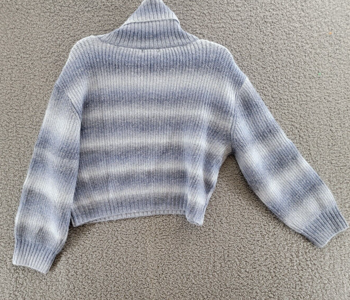 AQUA Ombre Turtleneck Sweater Women's L Blue Combo Pullover Style Long Sleeve - Picture 8 of 15