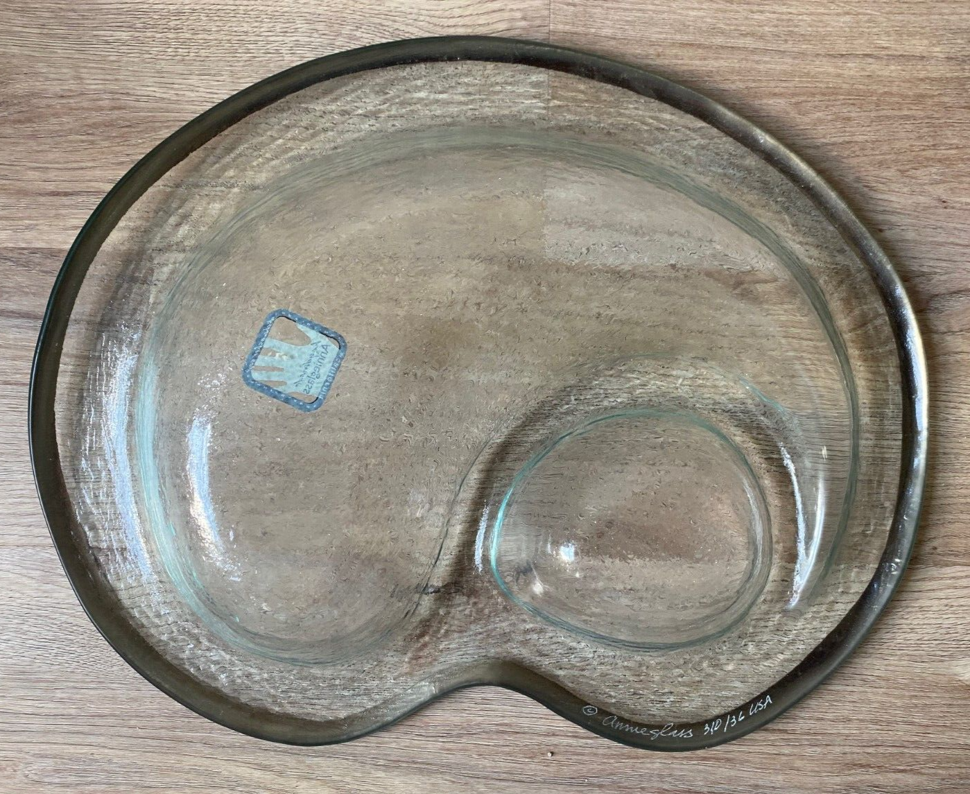 ANNIEGLASS 18" Roman Antique Platinum Chip & Dip - VGUC