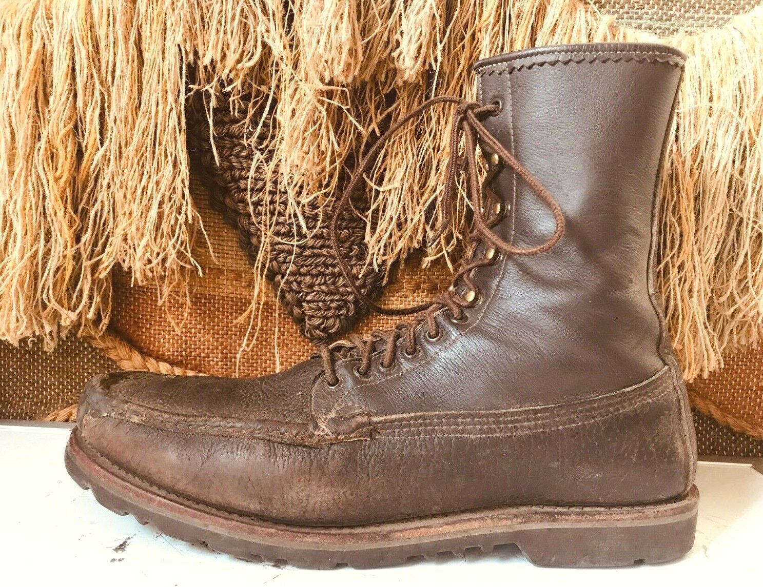 Russell Moccasin Men's Brown Leather Boot SZ 15.5 A 7753 Russell Moccasin Men's Brown Leather Boot SZ 15.5 A 7753