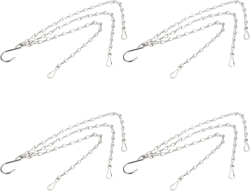 4Pcs Hanging Chain with Hooks 304 Stainless Steel Garden Flower Pot Plant Hanger