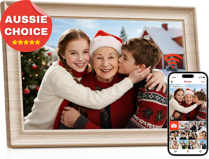 Frameo 10.1 Inch Wifi Digital Picture Frame 1280x800 Touch Screen 32GB Storage