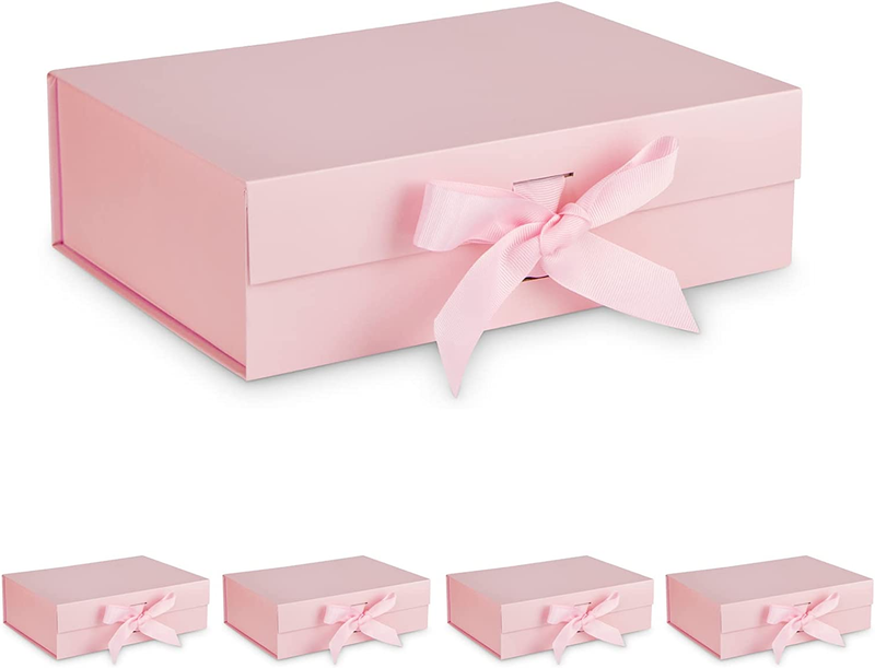 Gift Box with Lid for Presents 10.5X7.5X3.1 Inches & Ribbon and Magnetic Closure