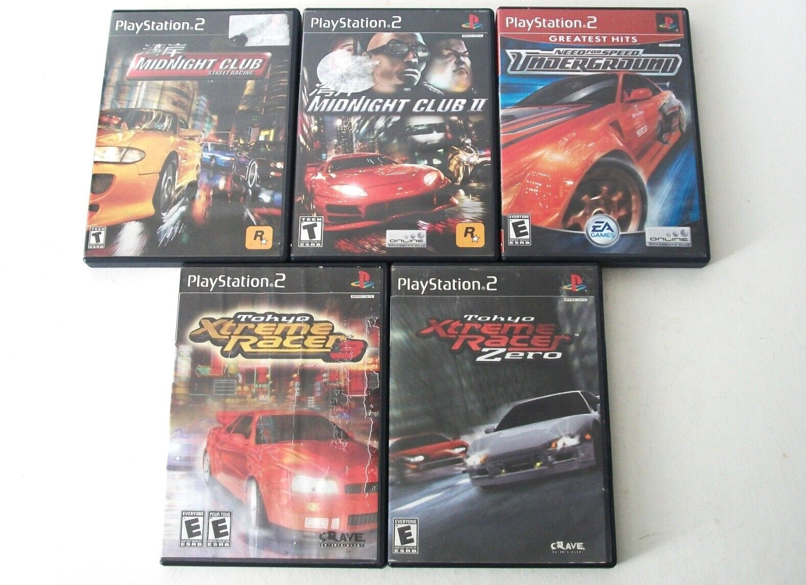 PlayStation 2 Racing Games Lot Midnight Club Underground Tokyo Xtreme 3  Zero PS2 650008399080