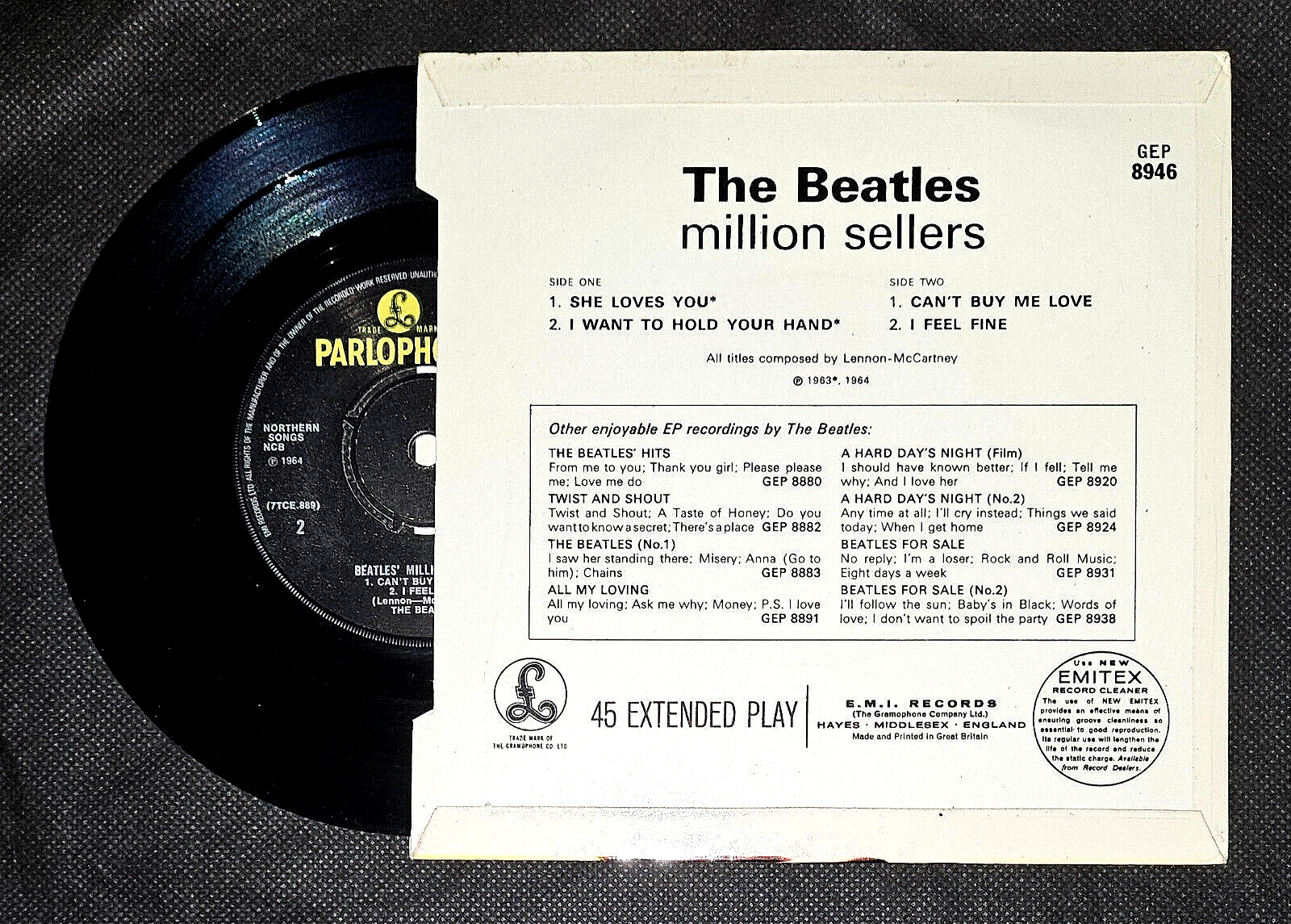 英7” Beatles Beatles Million Sellers GEP8946 APPLE /00080 MINT* THE BEATLES 'MILLION SELLERS' GEP-8946 PARLOPHONE 7