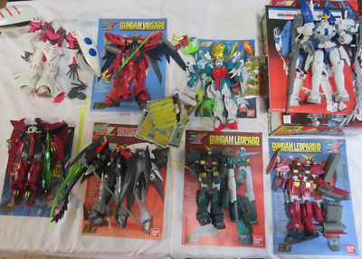 Gundam 1/100 SCALE BANDAI figures Deathscythe Leopard Tallgeese Qubeley lot of 8