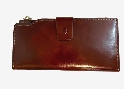 It s Life RFID Blocking Leather Wallet Brown Large Women's **New**