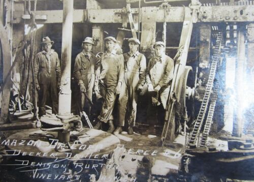 Vintage Oil Well Drilling Photo Roughnecks Amazon Corp Crew Pierce #6 CA 1920