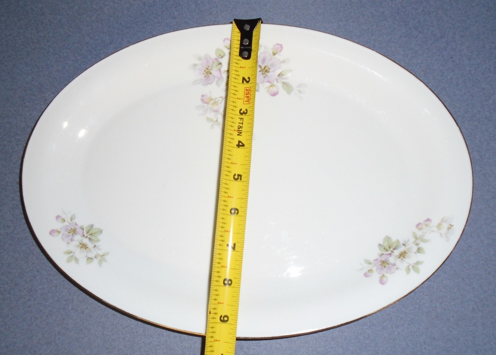 TIRSCHENREUTH china APPLE BLOSSOM #33  1724 white OVAL PLATTER 13-1/4