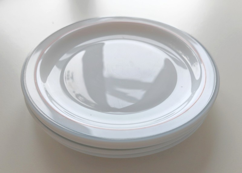 Arcopal France Extra Resistant Restaurant 4 Kuchenteller Opalglas, WeiÃ Mit Ring