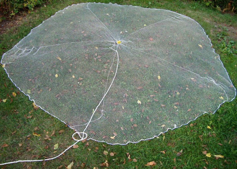 Lagerware, Leicht Angegilbt 3m Wurfnetz/Angelnetz Komplett Mit 88 Blei Gewichten