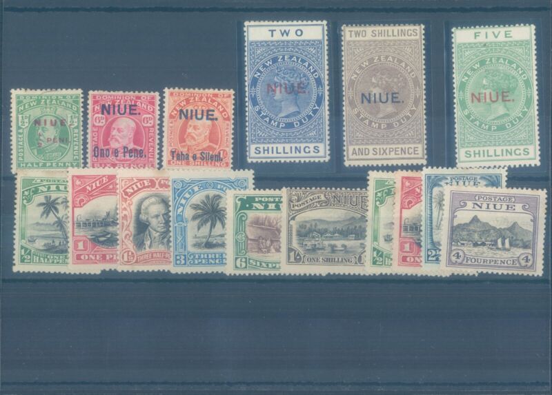 NEW ZEALAND NIUE 1917-1927 MH stamps (CV $180 EUR160)