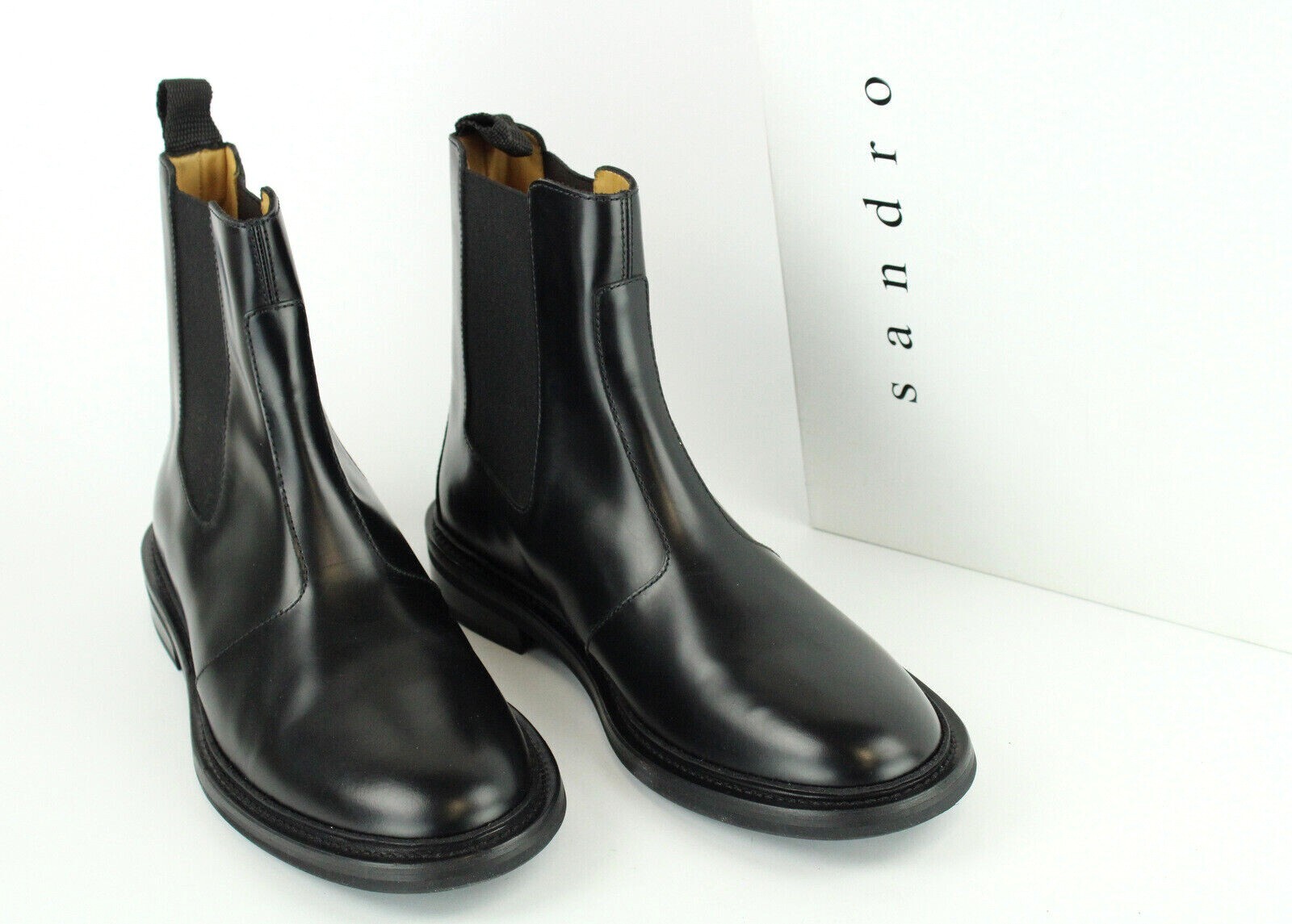 SANDRO Ryder Shoes Mens EU 44 UK 9.5 Chelsea Leather Pull On Boots eBay