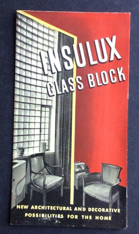 1939 Owens-Illinois Insulux Glass Block Advertising Brochure Vintage