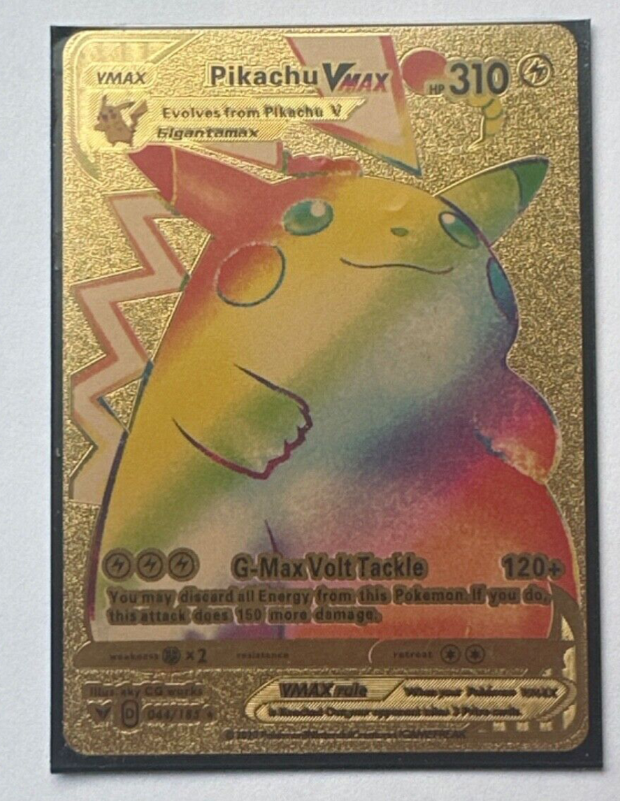 Pokemon Pikachu Vmax Golden Rainbow Full Art 44/185 Fan Art
