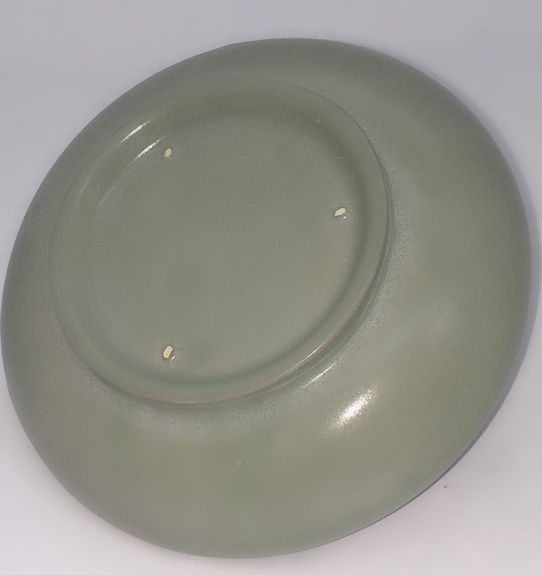 Old-Chinese-Old-Ru-Kiln-Celadon-Porcelain-Deep-Brush-Washer-Censer-3.1CM-TALL