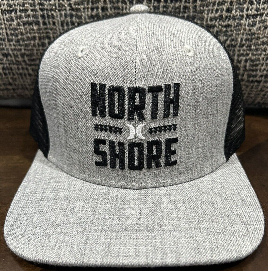 Hurley North Shore Icon Trucker Hat - Gray with Black Mesh